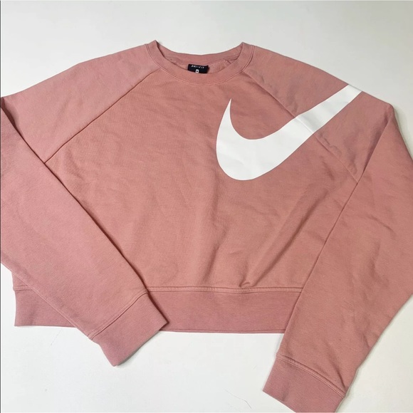 Nike Versa Graphic Cropped Sweatshirt  Swoosh M - Picture 3 of 8